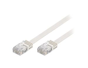 F.U/UTP5-CCA-150WH Patch cord U/UTP 5e linka CCA PVC biały 15m płaski kabel