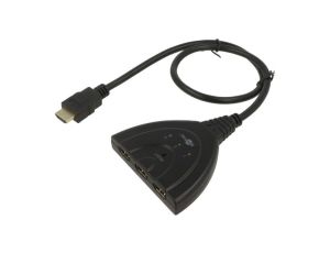 Switch HDCP 1.4, HDMI 1.4 0,55m czarny Wej: HDMI gniazdo x3 58487