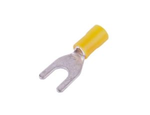 Końcówka widełkowa izolowana 6 M6 żółta 100szt SGE KWY6