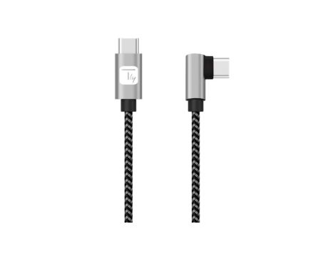 Kabel USB 2.0 USB-C na USB-C kątowy m/m 3A w oplocie ICOC MU2CC9-020-AL /2 m/