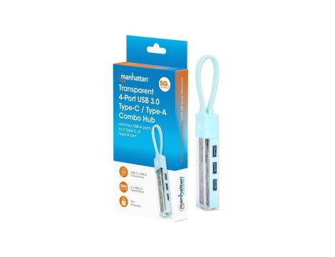4-Portowy Hub USB 3.2 Gen1 Typ-A/C do 4x USB-A 3.0 181020