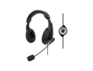 Zamknięte słuchawki USB stereo z mikrofonem, regulacja audio 179843 /1.5 m/