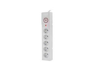 Przedłużacz elektryczny Listwa zasilająca antyprzepięciowa ARCON Z5 na 5 gniazd 2P+Z z wyłącznikiem szara 3m