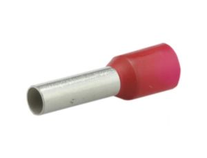 Końcówka tulejkowa izolowana typ HI / TE DIN 1,0mm2 / 8mm miedziana cynowana galwanicznie czerwona Elpromet 100szt.