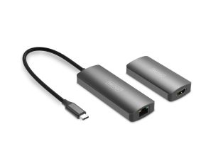 Przedłużacz/Extender USB-C - HDMI 30m po skrętce Cat.6 4K120Hz HDCP 2.3 (zestaw) DS-55343