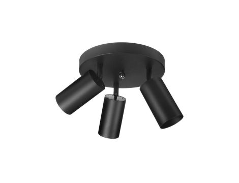 Lampa sufitowa Maclean, punktowa, ruchoma, aluminiowa, 3xGU10, 55x100mm, kolor czarny mat, MCE362 B
