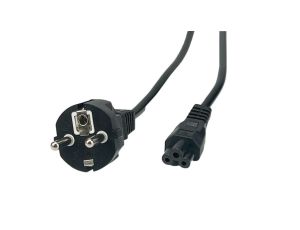 Przewód zasilający CEE7 IEC C5 koniczynka - POSAC-C5EU12 czarny 1,2m