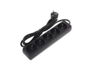 Przedłużacz 4-gniazda PR-1.5M-5G/B 1.3m czarny