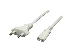 Przewód zasilający CEE7 IEC C7 radiowy - POSAC-C7EU12WH biały 1,2m