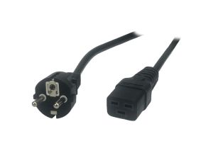 Przewód zasilający CEE7 IEC C19 - POSAC-C19-EUL15 czarny 1,5