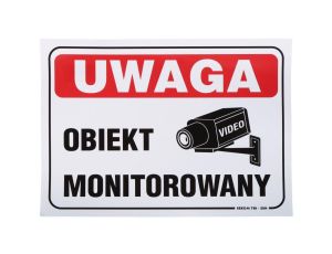 Naklejka /Uwaga obiekt monitorowany/ N-35X25