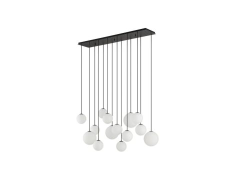 Lampa wisząca SNOWBALL XIV czarna białe klosze G9 12W LED do salonu 11408 Nowodvorski