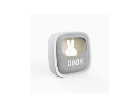 Budzik z nocnym króliczkiem LED PURE FNL-06 AURORA biały kwadratowy Forever Light