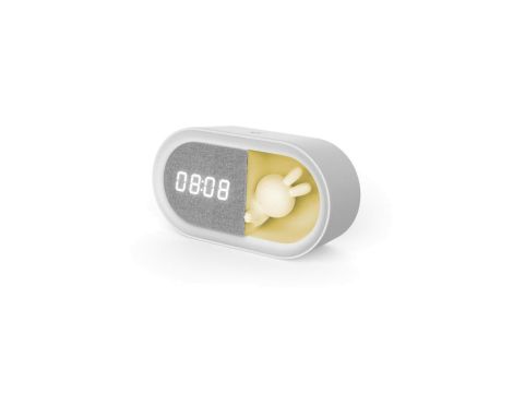 Budzik z nocnym króliczkiem LED PURE FNL-05 INGRID biały podłużny Forever Light