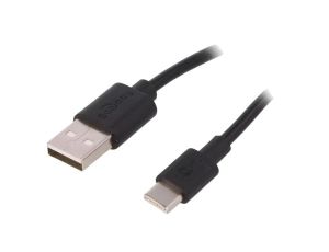 Kabel USB 2.0 USB A wtyk, USB C wtyk 3m czarny Żyła: Cu PVC 59124