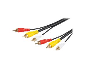 Kabel RCA wtyk x3, z obu stron 15m Pokrycie: złocony 50342