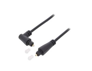 Kabel Toslink wtyk, Toslink wtyk kątowy 2m czarny Øzewn: 4mm 41595