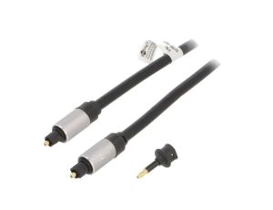 GOOBAY-PLUS-77141 Kabel Toslink wtyk, z obu stron 5m Pokrycie: złocony czarny