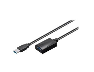 Kabel USB 3.0 USB A gniazdo, USB A wtyk 5m czarny 5Gbps PVC 95727