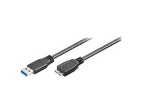 Kabel USB 3.0 USB A wtyk, USB B micro wtyk 1m czarny 5Gbps 95169