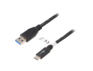 Kabel USB 3.0 USB A wtyk, USB C wtyk 3m czarny 73141