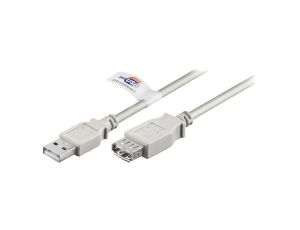 Kabel USB 2.0 USB A gniazdo, USB A wtyk 5m szary 480Mbps 68916