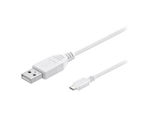 Kabel USB 2.0 USB A wtyk, USB B micro wtyk 5m biały Żyła: Cu 96195