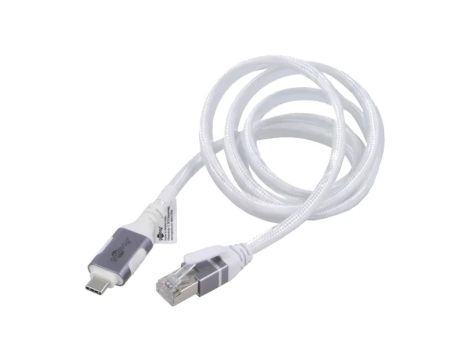 GOOBAY-74165 Kabel USB 3.1 RJ45 wtyk, USB C wtyk niklowany 1m biały F/UTP