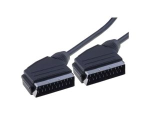 Kabel SCART wtyk, z obu stron 3m czarny ekranowany 11870