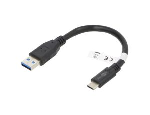 Kabel USB 3.0 USB A wtyk, USB C wtyk 0,15m czarny 45247