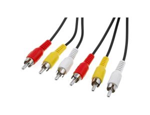 Kabel RCA wtyk x3, z obu stron 10m Pokrycie: niklowany 50770