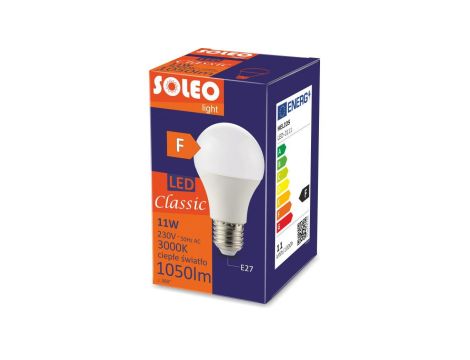 Żarówka LED klasyczna E27 A60 11W 1050lm 3000K 1CT/10 LED-3111