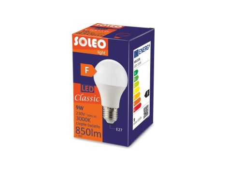 Żarówka LED klasyczna E27 A60 9W 850lm 3000K 1CT/10 LED-3109