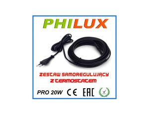 Kabel grzejny samoregulujący z wtyczką PRO20W 5m z termostatem