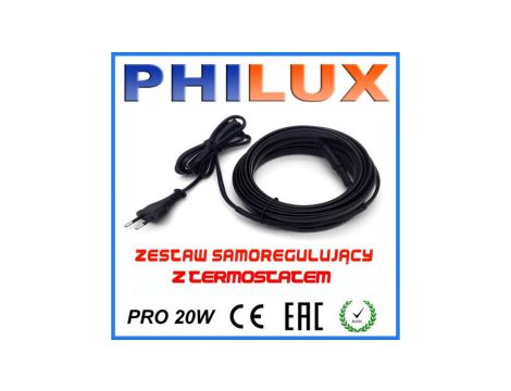 Kabel grzejny samoregulujący z wtyczką PRO20W 5m z termostatem