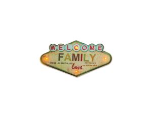 Kinkiet METAL RETRO LED Welcome Family Forever Light