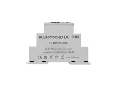 BleBox switchBoxD DC DIN Włącznik 2-kanałowy 12/24V Wi-Fi SMARTHOME