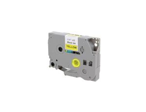 Taśma Tze-631 do drukarki Brother 12mm 8m żółta taśma czarny nadruk