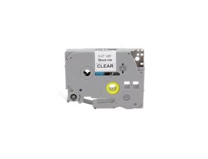 Taśma Tze-131 do drukarki Brother 12mm 8m przeźroczysta taśma czarny nadruk