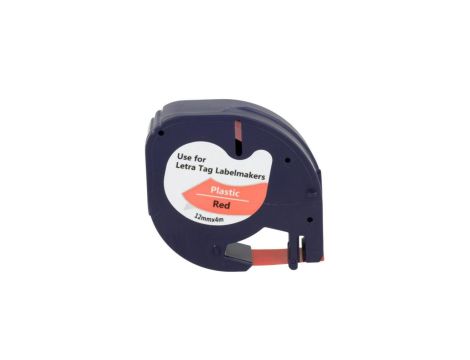 Taśma LT 59424 do drukarki DYMO 12mm 4m czerwona taśma czarny nadruk