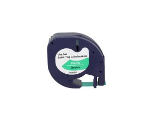 Taśma LT 59425 do drukarki DYMO 12mm 4m zielona taśma czarny nadruk