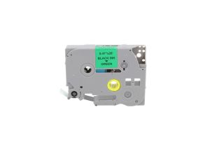 Taśma Tze-731 do drukarki Brother 12mm 8m zielona taśma czarny nadruk