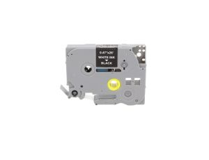 Taśma Tze-335 do drukarki Brother 12mm 8m czarna taśma biały nadruk
