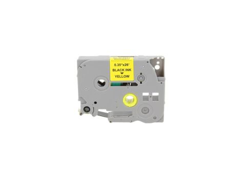 Taśma Tze-621 do drukarki Brother 9mm 8m żółta taśma czarny nadruk