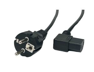 Przewód zasilający CEE7 IEC C13 L kątowy - POSAC-C13L-EU12 czarny 1,2m