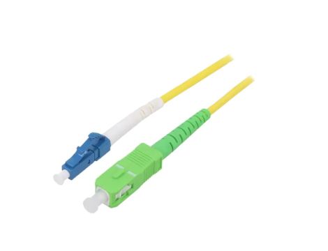 SCA-LCU/OS2-030YL Patch cord światłowodowy OS2 LC/UPC, SC/APC 3m LSZH żółty