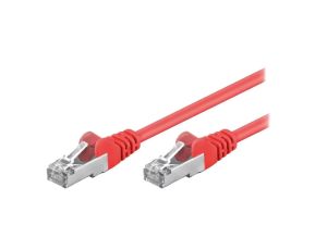 Patch cord F/UTP 5e linka CCA PVC czerwony 10m 26AWG 50156
