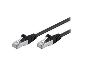 Patch cord F/UTP 5e linka CCA PVC czarny 25m 26AWG 95618