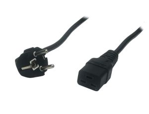 Przewód zasilający CEE7 IEC C19 - POSAC-C19-EUL30 czarny 3m