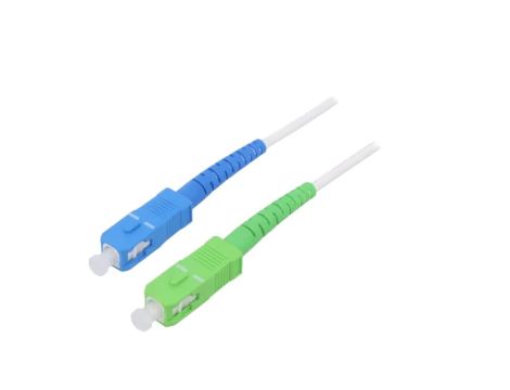 SCA-SCU/OS2-020WH Patch cord światłowodowy OS2 SC/APC, SC/UPC 2m LSZH biały
